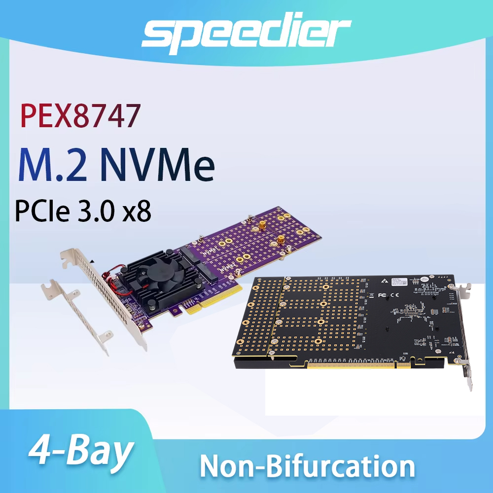 PCIe 3.0 X8 4‑Bay M.2 NVMe Exp - огляд і ціна Quad M.2 Nvme Pcie Bifurcation Card