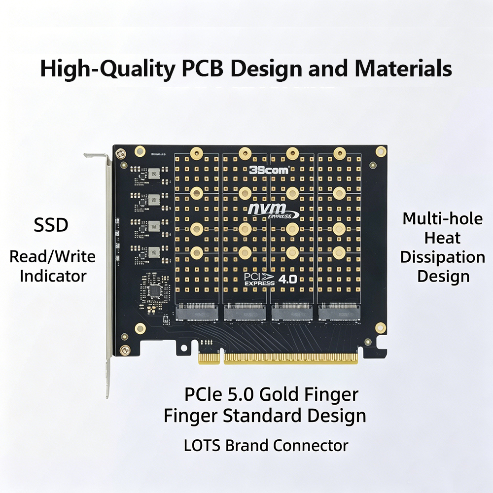 PCIe 4.0 X16 To 4 NVMe M.2 SSD - огляд і ціна Quad M.2 Nvme Pcie Bifurcation Card