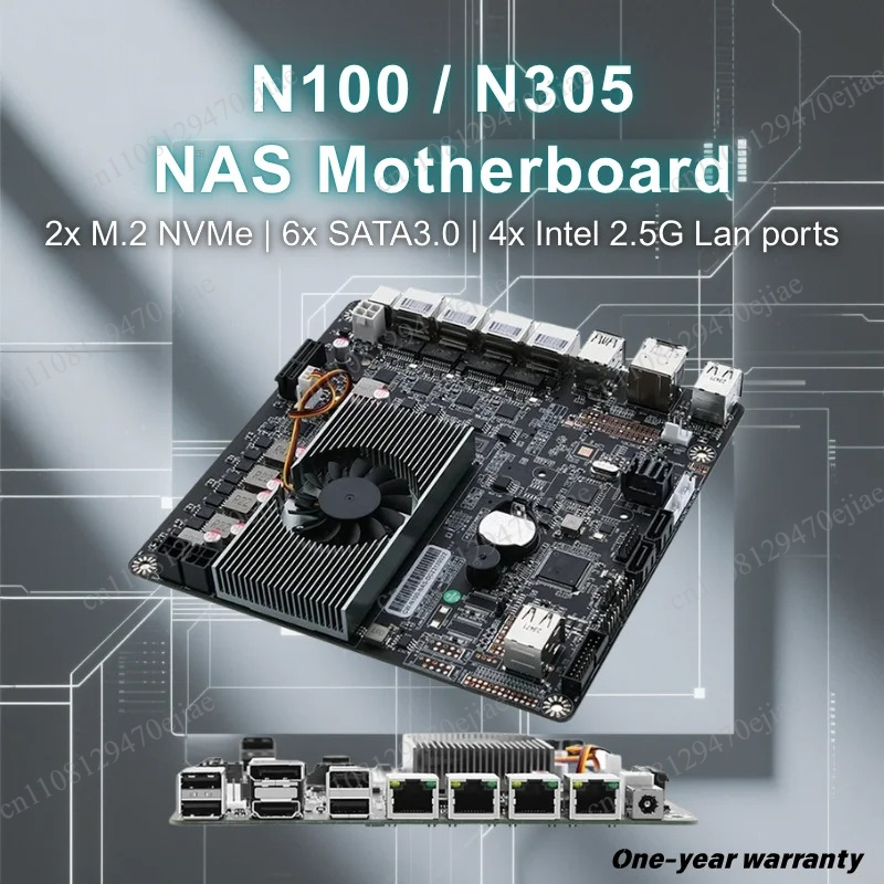 N100 6-Bay NAS Motherboard Min - огляд і ціна Nas Motherboard N100 6 Sata