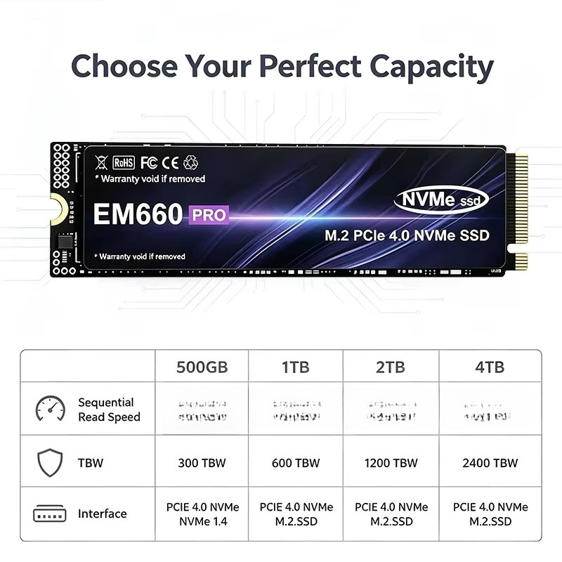 EM660 M.2 NVMe PCIe 4.0 SSD 50 - огляд і ціна M.2 Nvme 4Tb Pcie 4.0 Ssd